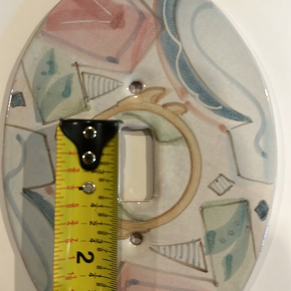 VINTAGE ARTISAN HAND GLAZED CERAMIC SWITCH PLATE FOR SINGLE SWITCH LIGHT - Picture 6 of 6